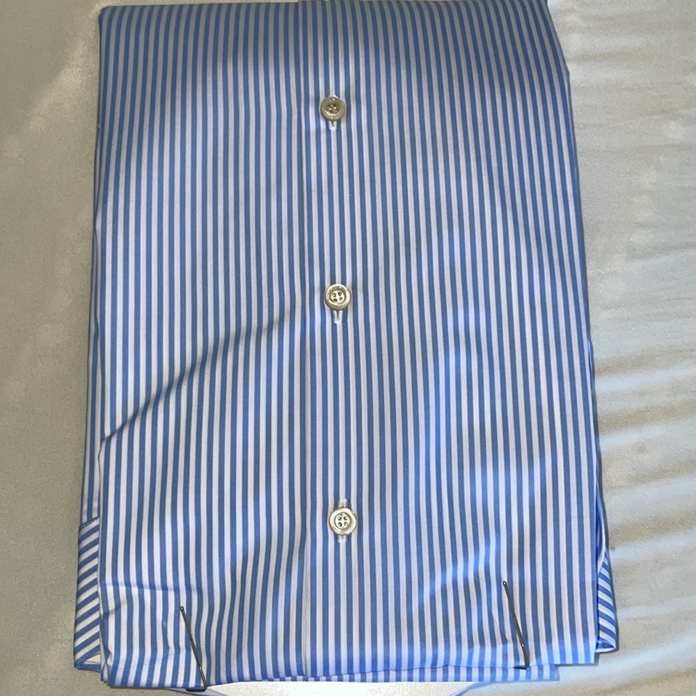 New mens Gucci White & Blue Striped Dress Shirt - Picture 7 of 12